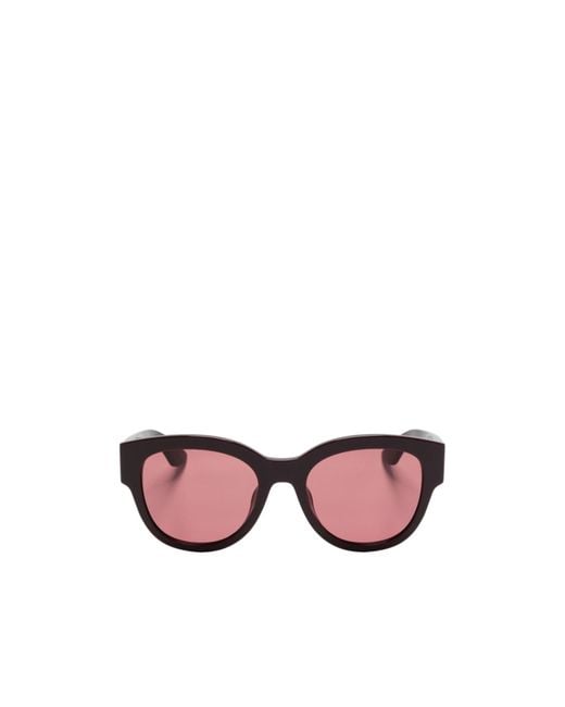 McQueen Pink Eyewear Round Frame Sunglasses