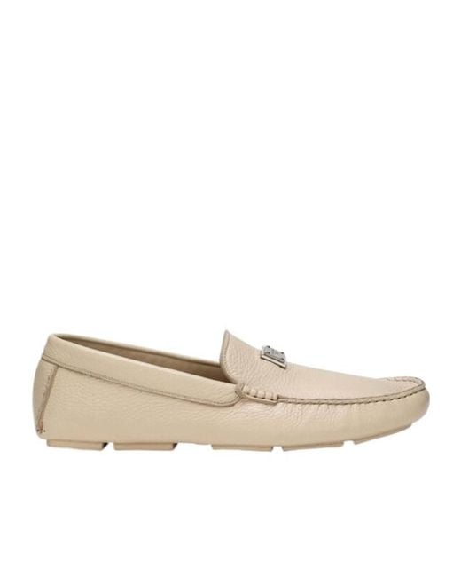 Dolce & Gabbana Natural Loafers With Logo for men