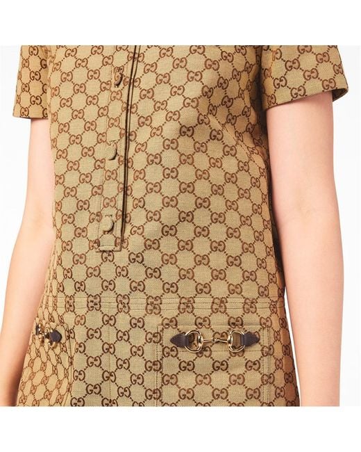 Gucci Natural Logo Short Sleeve Jumpsuit