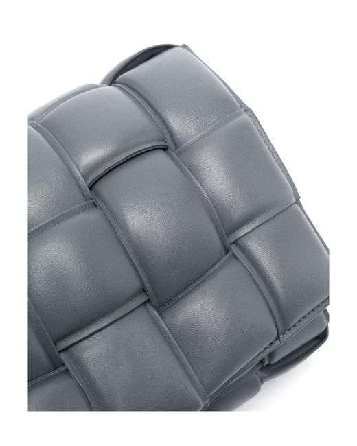 Bottega Veneta Gray Intrecciato-Design Crossbody Bag