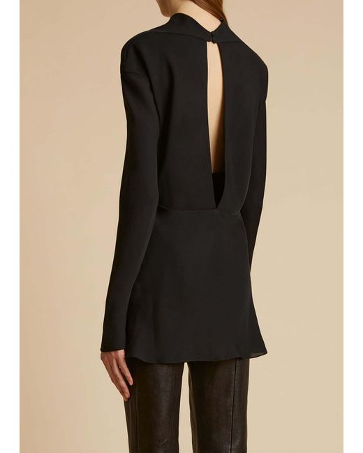 Khaite Black Long-Sleeved Blouse