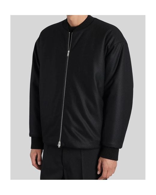 Jil Sander Black Zip-Up Bomber Jacket for men