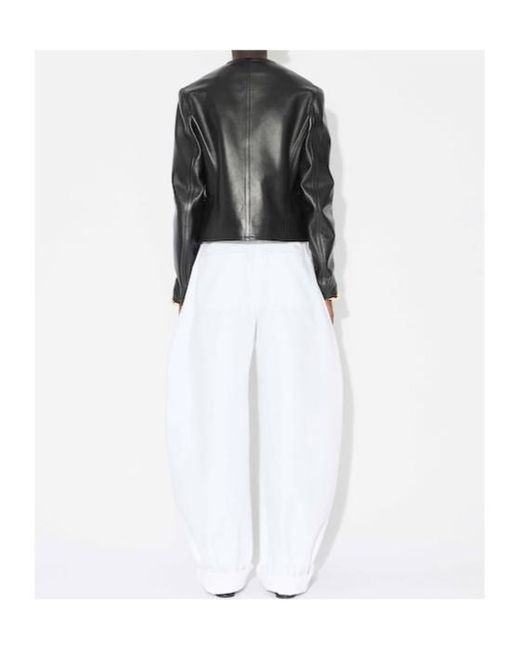 Alaïa White Low-Rise Round-Toe Jeans