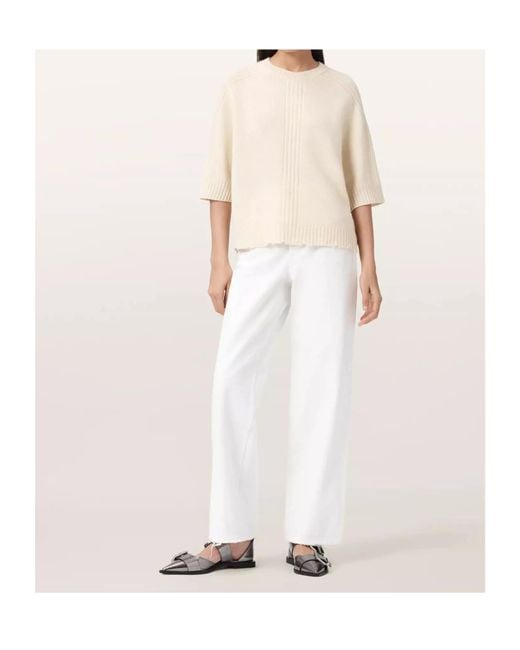 AllSaints White Crew Neck Sweater