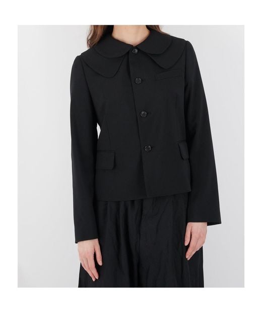 Comme des Garçons Black Double Collar Wool Blazer