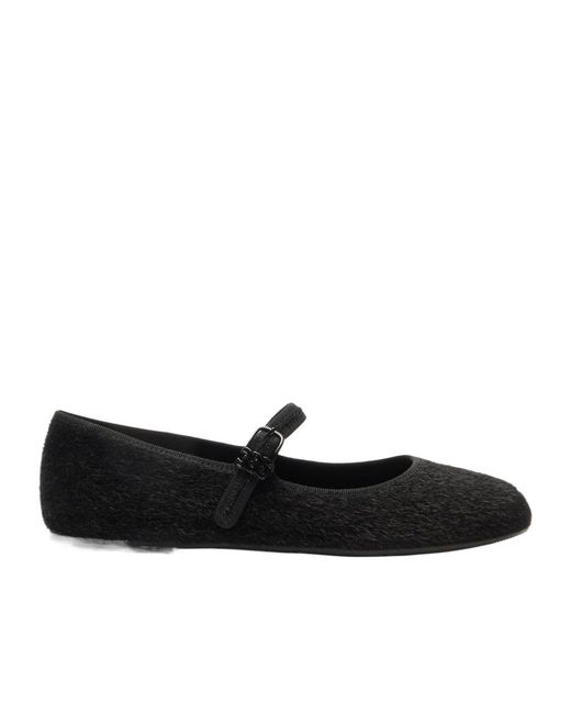 Casadei Black C-Chain Strap Ballet Flats