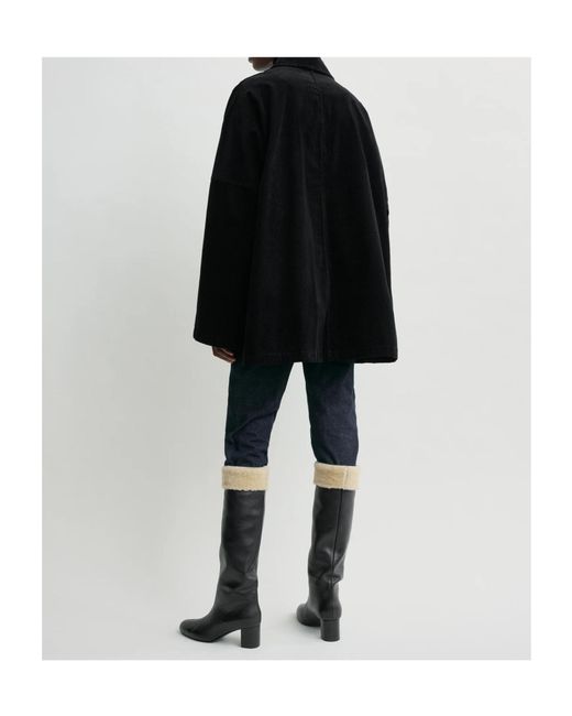 Totême Black Totême Button-Up Oversized Jacket