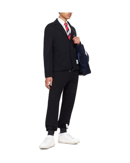 Thom Browne Black Drawstring Knitted Track Pants for men