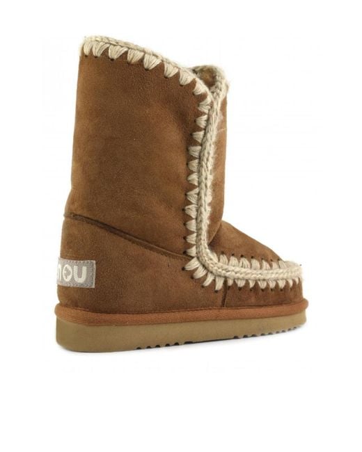 Mou Brown Eskimo 24 Round-Toe Boots