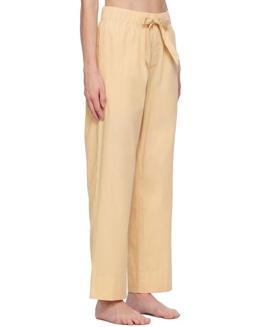 Tekla Natural Drawstring Poplin Pajama Bottoms for men