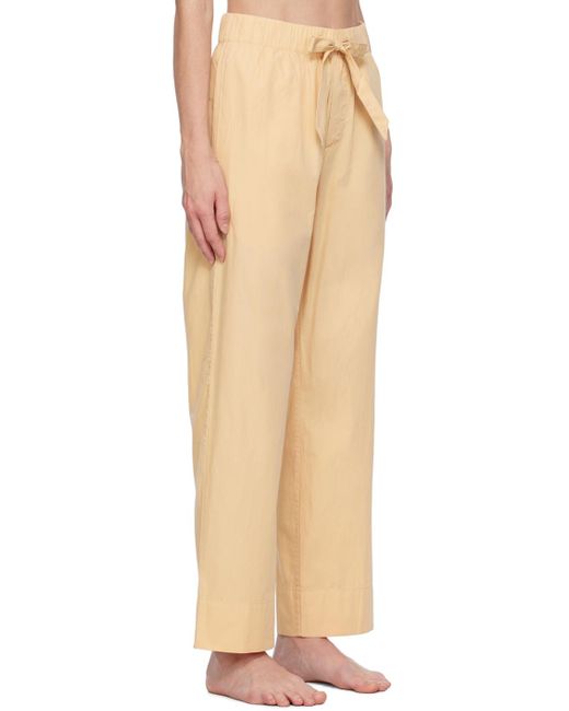 Tekla Natural Drawstring Poplin Pajama Bottoms for men