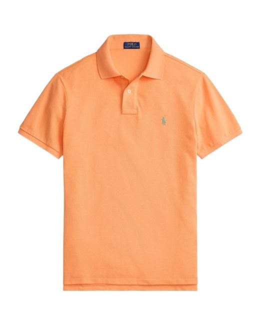 Polo Ralph Lauren Orange Logo-Embroidered Straight Hem Polo Shirt for men