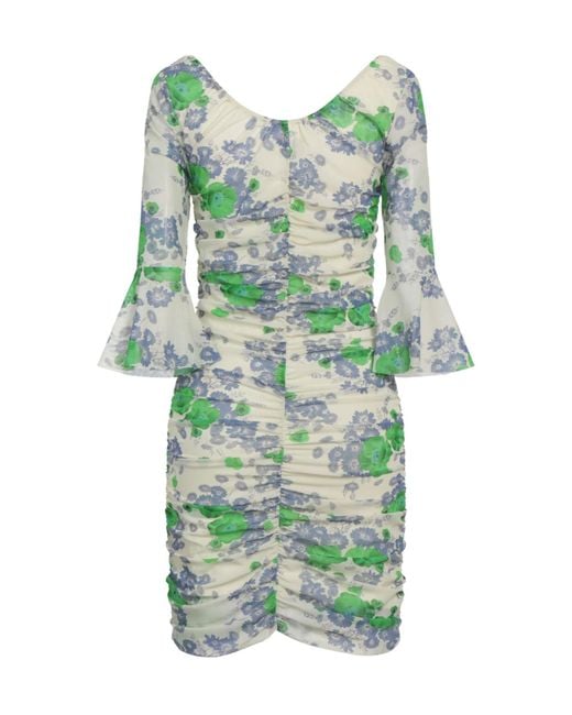 Ganni Green Floral Pattern Dress