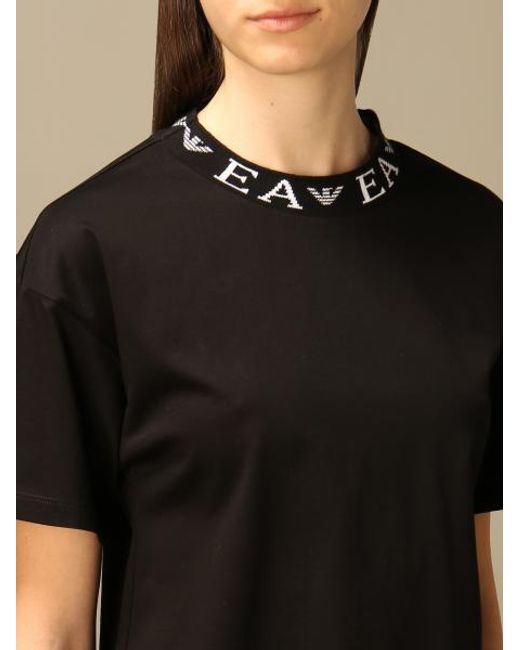 Emporio Armani Blue Logo-Collar T-Shirt
