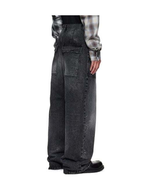 we11done Gray Patch Pocket Jeans for men