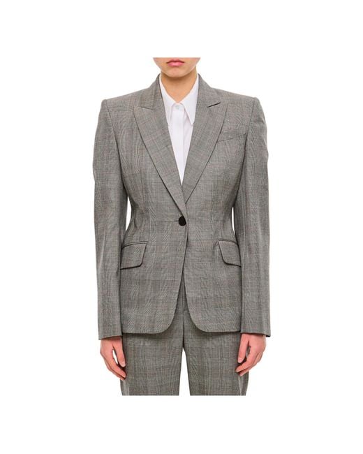 McQueen Gray Button Suit Jacket
