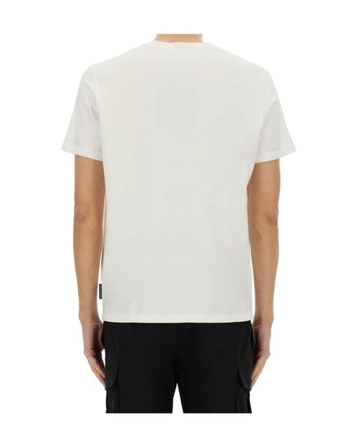 Moose Knuckles White Logo Patch Crewneck T-Shirt for men