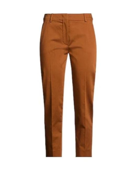 Max Mara Brown Simple Slim-Fit Pants
