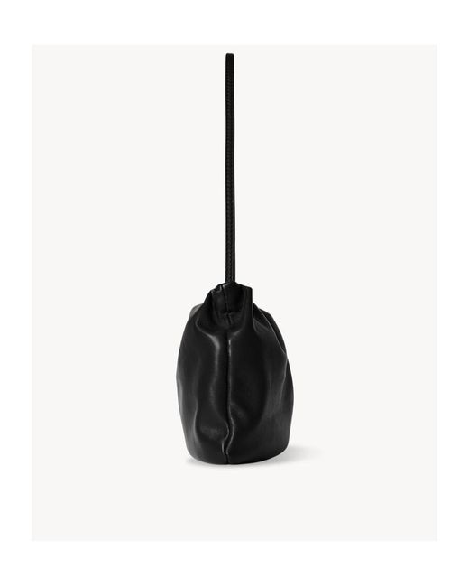 The Row Black Xl Bourse Pleated Tote