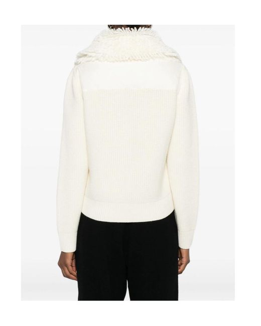 Moncler White Grenoble Padded Zip-Up Cardigan