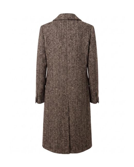 Tagliatore Brown Amanda Long-Sleeve Coat