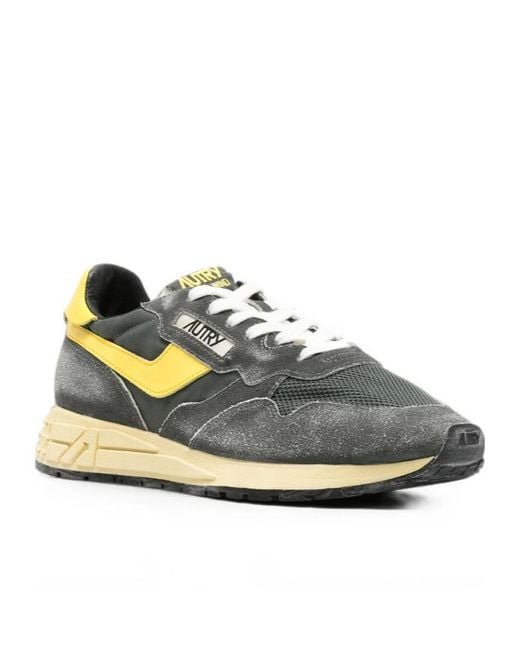 Autry Yellow Reelwind Low-Top Sneakers for men