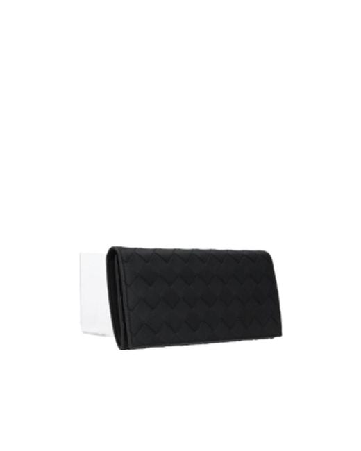 Bottega Veneta Black Intrecciato Weave Continental Wallet