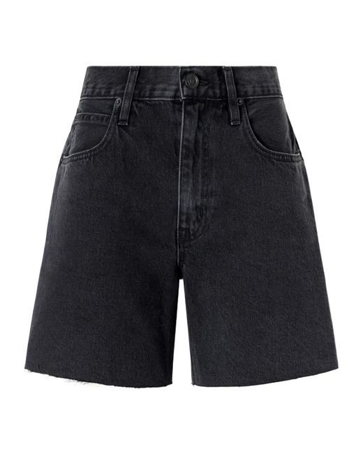 SLVRLAKE Denim Blue Sienna Frayed Denim Shorts