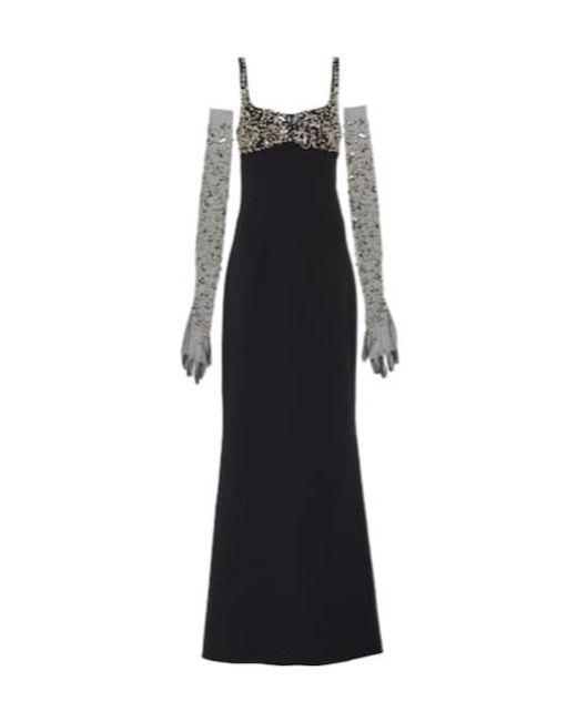Safiyaa Black Beatriz Embellished Gown
