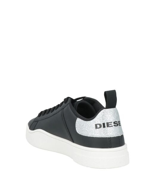 DIESEL Black Solid Color Low-Top Sneakers