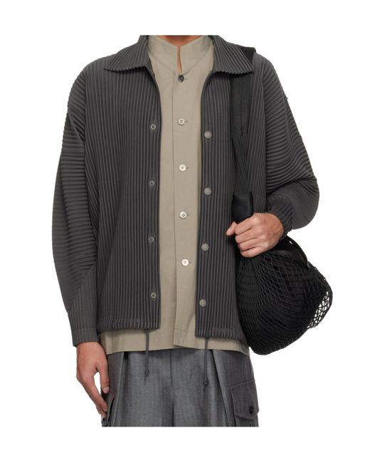Homme Plissé Issey Miyake Gray Mc March Jacket for men