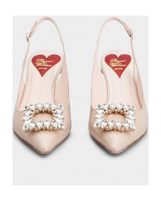 Roger Vivier Natural Virgule Buckle Slingback Pumps