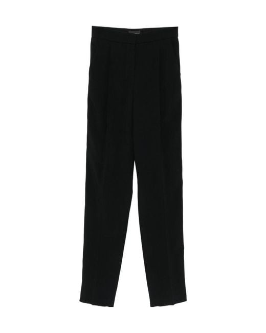 Emporio Armani Black Pleated Tapered Trousers