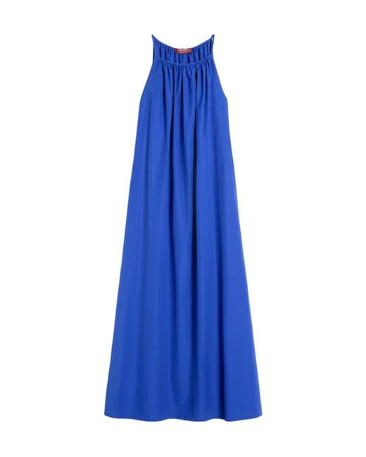 Max Mara Blue Cotton Poplin Dress