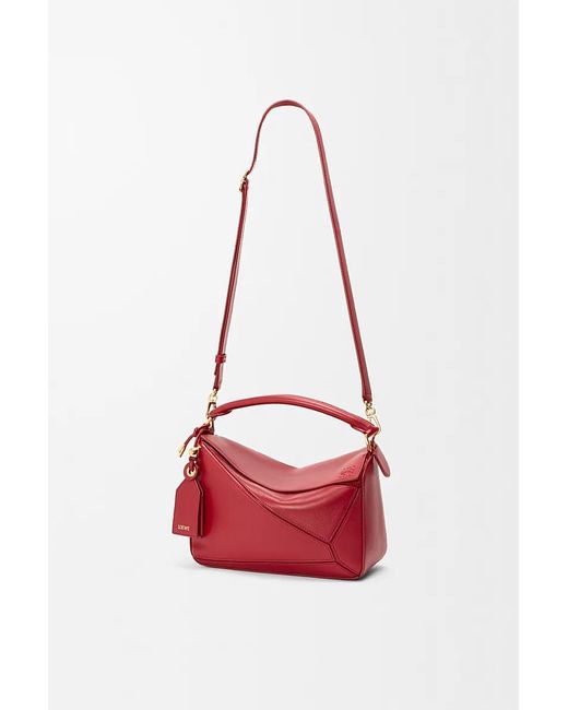Loewe Red Small Featherlight Puzzle Bag