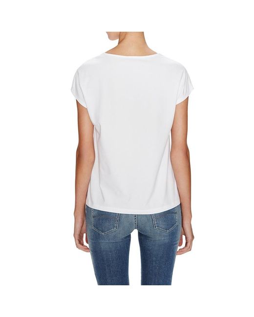 Armani Jeans White Armani Denim Cotton Printed Bat T-Shirt A5H56Ah10