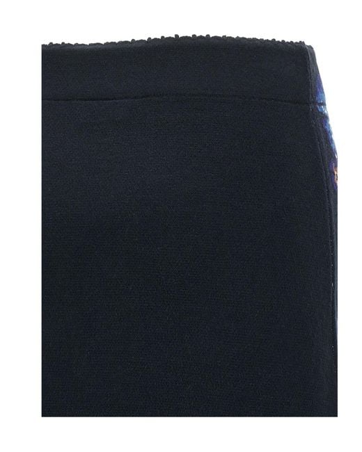Farm Rio Blue Bow Garden Intarsia Knitted Skirt