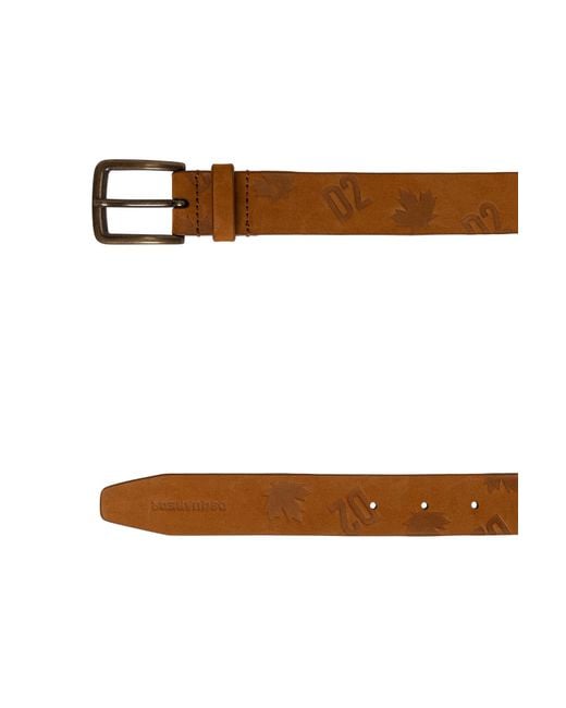 DSquared² Brown Logo Belt for men