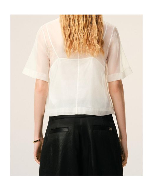 AMI White Sheer Top