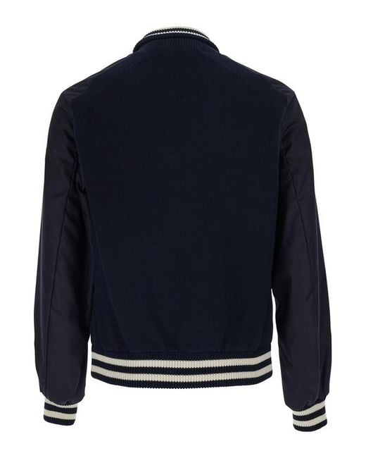 Moncler Blue Panelled Zip-Up Cardigan for men