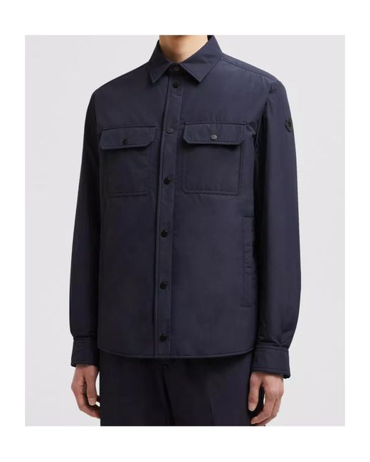 Moncler Blue Oustalous Down Shacket for men
