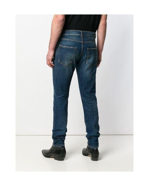 Saint Laurent Blue Imitation Old Skinny Jeans for men