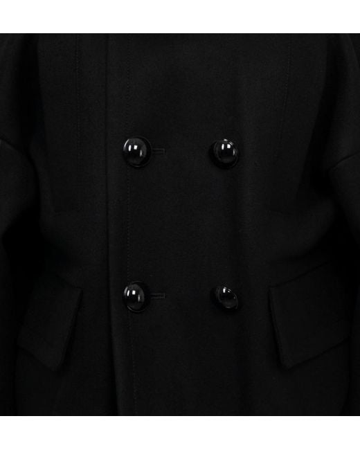 Sacai Black Double-Breasted Cropped Jacket