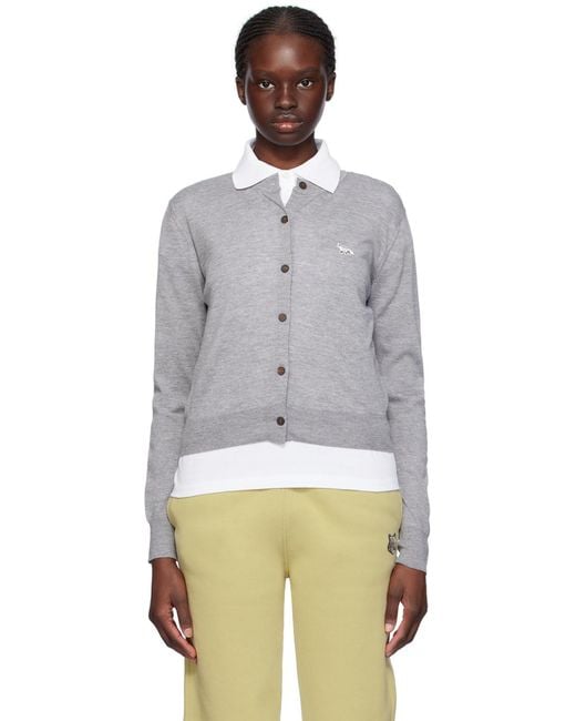 Maison Kitsuné Blue Maison Kitsuné Baby Fox Patch Regular Cardigan