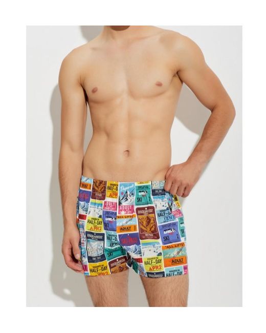 DSquared² Blue Ski-Pass Boxer for men