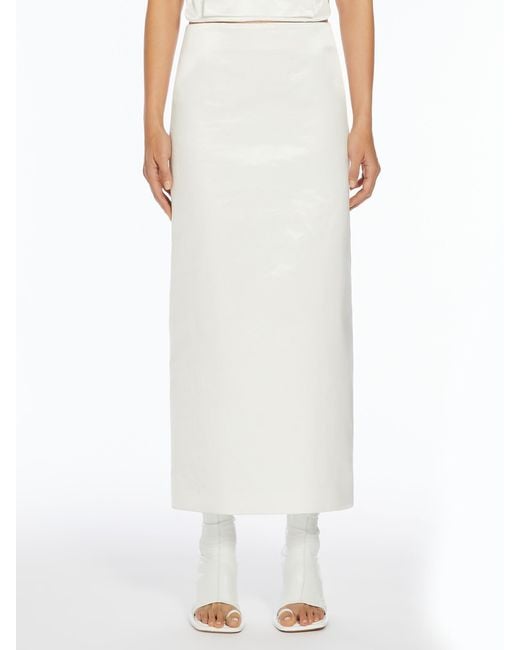 Sportmax White Zip Detailed High Waist Skirt