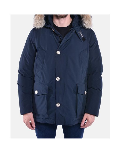 Woolrich Blue Arctic Detachable Fur Anorak for men