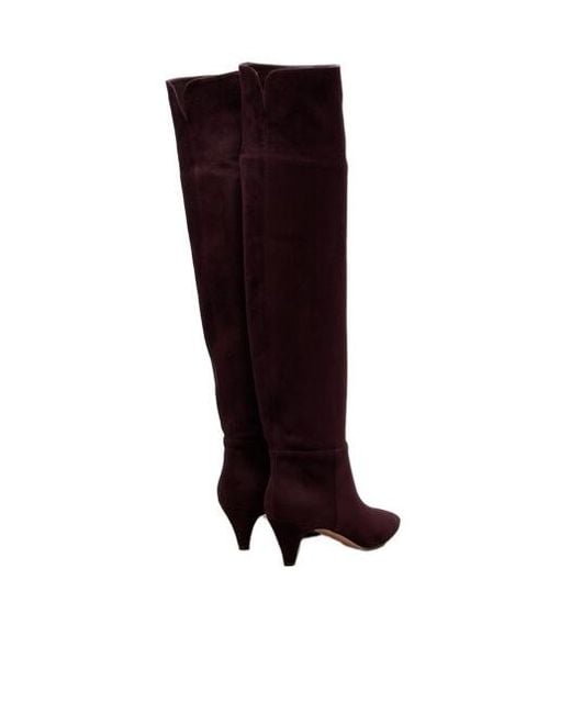 Gianvito Rossi Red Suede Knee-High Boots