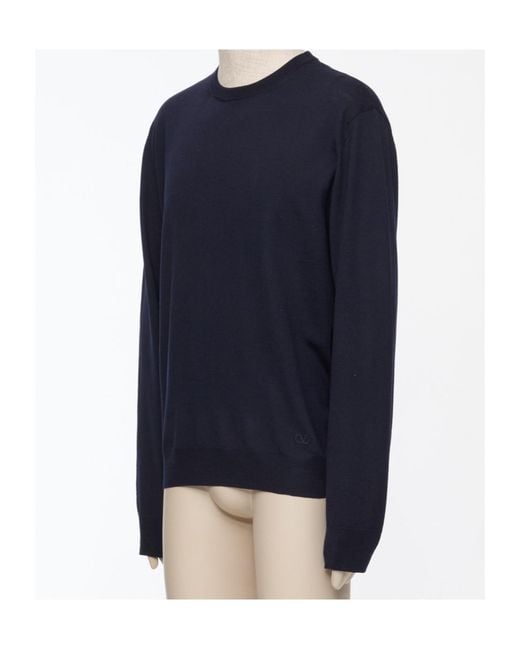Valentino Blue Vlogo Signa Knitted Sweater for men