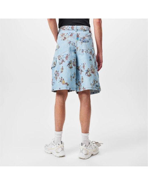 Off-White c/o Virgil Abloh Blue Off Denim Short Sn52 for men